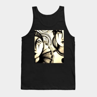 harlequin pierrot twins circus theatre Tank Top